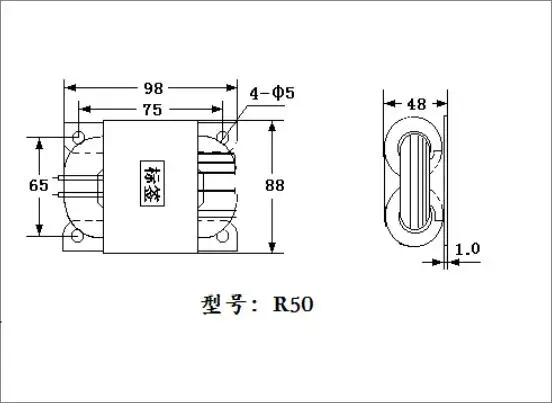 125V 0.2A 6 3 V 5A R сердечника трансформатора 60VA R50 пользовательские Трансформатор 230V с
