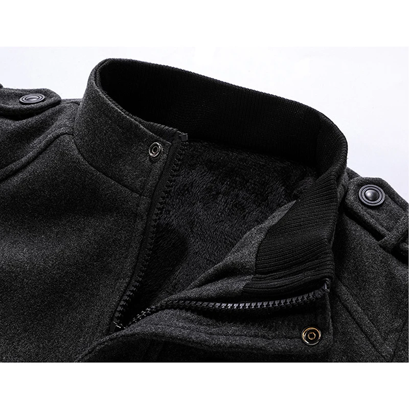 Мужское шерстяное пальто однотонное Брендовое из смешанной шерсти для осени и