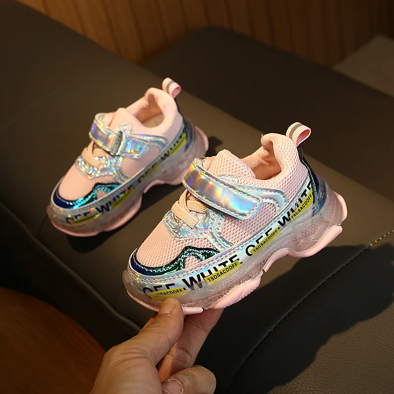 Стелька 13-15 см модная сетчатая дышащая Спортивная обувь для бега девочек и