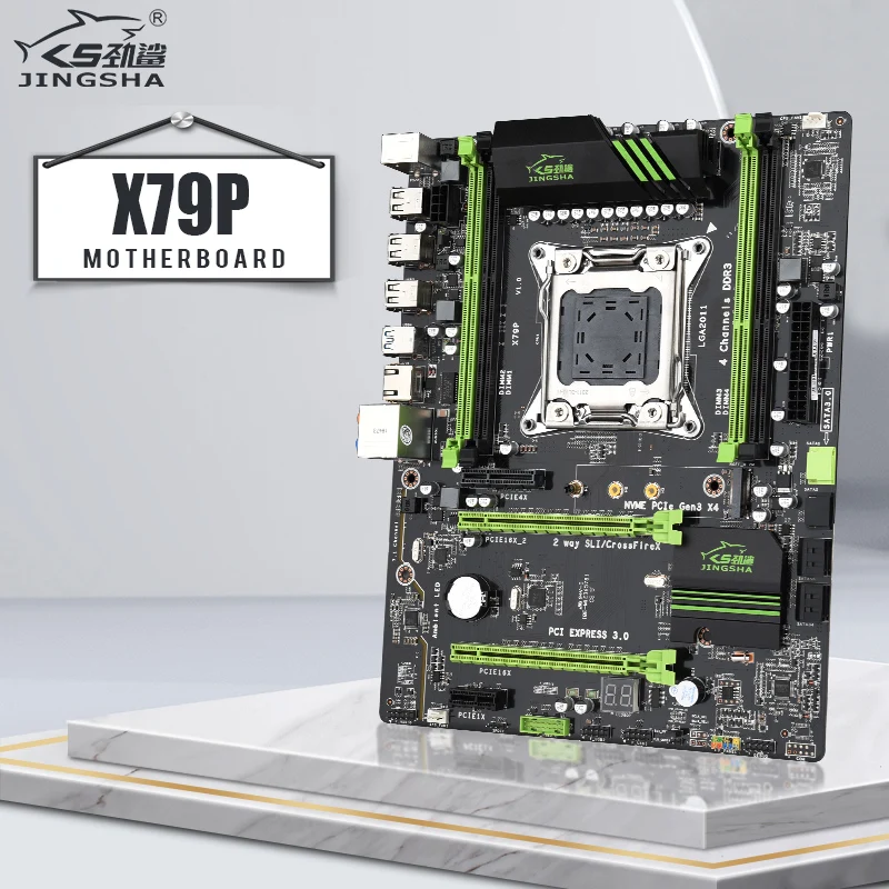 Материнская плата JINGSHA X79 P материнская LGA2011 CPU MATX SATA3 PCI-E NVME M.2 SSD LGA 2011 Duad Channel DDR3 до 64