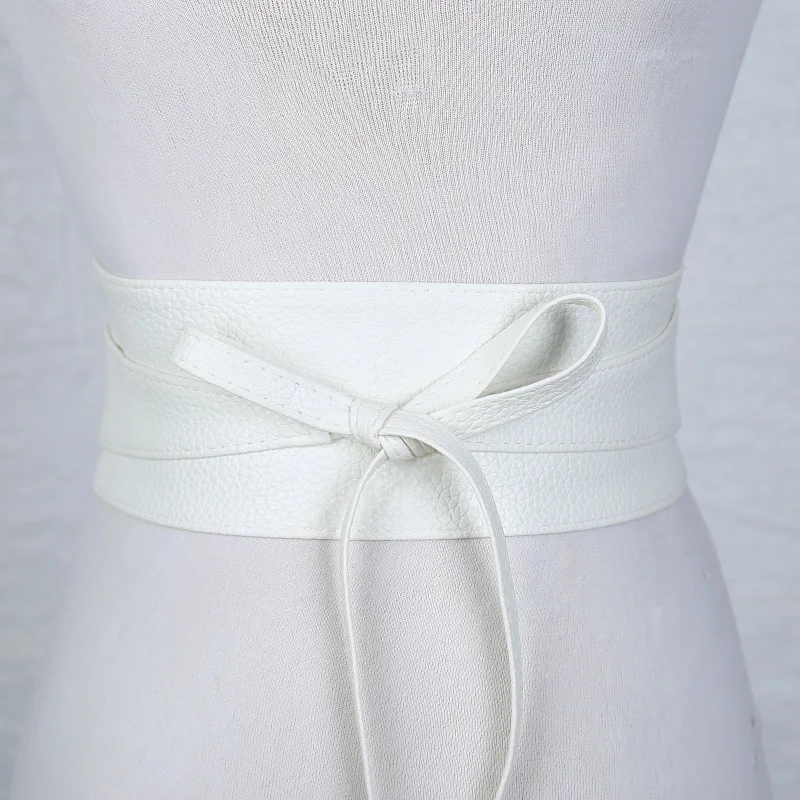 

GAMPORL 2021 NEW Arrival Women Leather Belts For Women Fashion Trend Female Bowknot Lace Up Belts for Women Waistband Straps