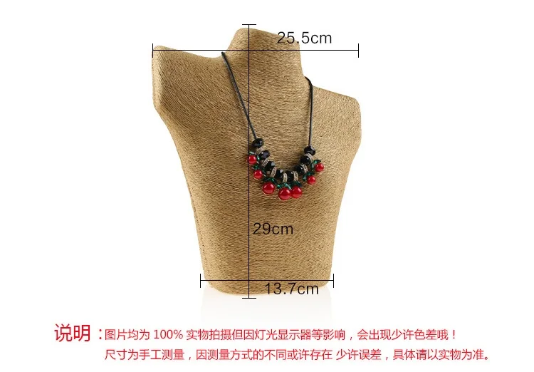 

H190024 New Hemp Rope PVC Prop-rack Necklace Display Stand Holder Jewellry Mannequin Bust Body Shape Neck Jewelry Display Stand