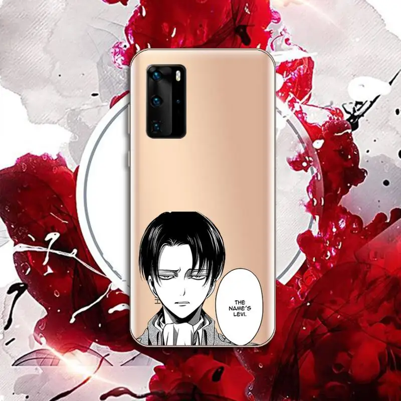 

Anime Attack on Titan Phone Case Transparent for Huawei P20 P30 P40 lite pro P smart 2019 honor 8x 10i