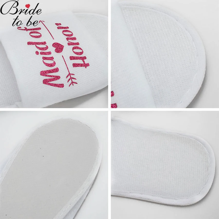 6 pares de zapatillas de novia para despedida de soltera equipo de dama de honor regalo de ducha de novia zapatillas desechables para dama de honor nueva decoraci&oacute;n de boda-2