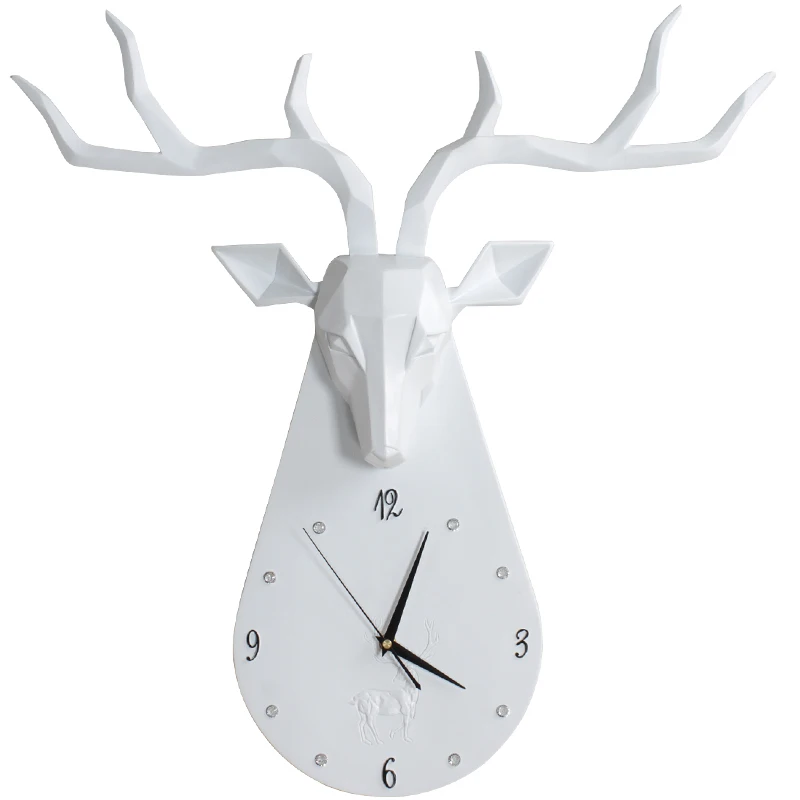 

deer head clock wall clock living room fashion personality wall watch modern simple home atmosphere decoration clock
