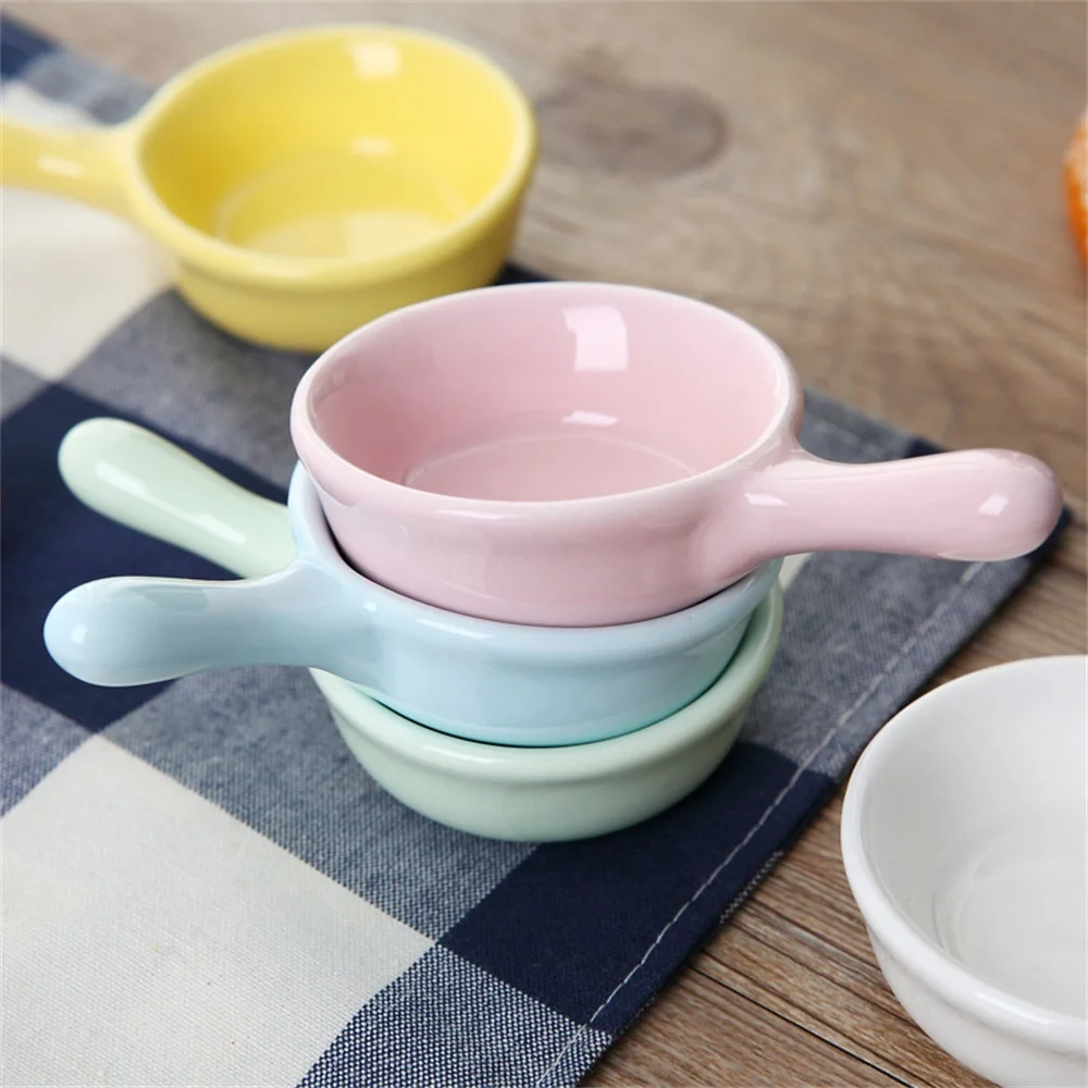 

1PC Ceramic Mini Gravy Boat Dipping Sauce Dish Butter Wasabi Sushi Vinegar Sauce Ceramic Tableware Kid's Food Bowl Snack Dish