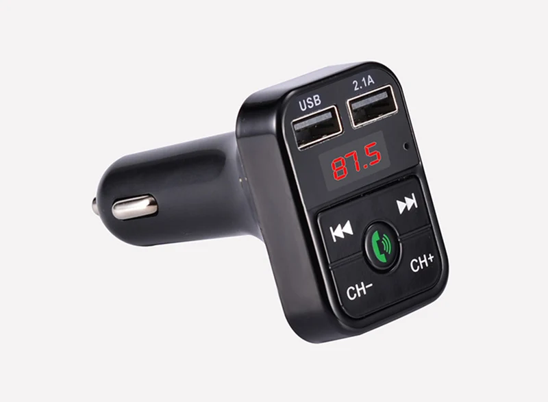 Черный Автомобильный комплект громкой связи беспроводной Bluetooth fm-передатчик ЖК MP3 музыкальный плеер USB зарядное устройство Поддержка TF 12 В 2.1A FM модулятор громкой связи - Название цвета: Черный