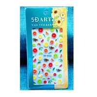10pcs new orange watermelon strawberry cherry fruit nail sticker flower bow nail art adhesive decoration accessories sticker