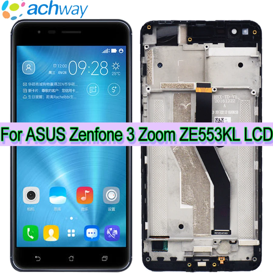 

ЖК-дисплей AMOLED 5,5 дюйма для ASUS Zenfone 3 Zoom ZE553KL, сенсорный экран с дигитайзером и рамкой для ASUS ZE553KL, ЖК-дисплей