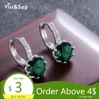 visisap simple 11 colorful zircon stud earrings for women rainbow stone unique lady earring gifts fashion jewelry supplier e182
