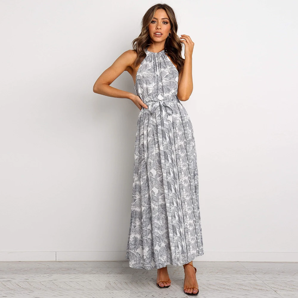 

Vestidos Mujer Verano 2021Summer Cloth Bohemian Beach Long Dresses For Women Floral Goth Tanque Shirt Green Robe Off Shoulder