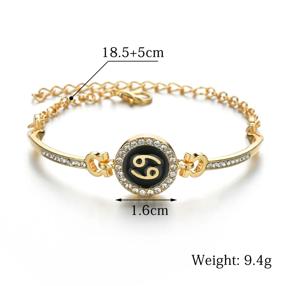 

12 Constellation Zodiac Bracelet Women Aries Libra Cancer Aquarius Virgo Leo Capricorn Men Bracelets Micro Pave Zircon Jewelry