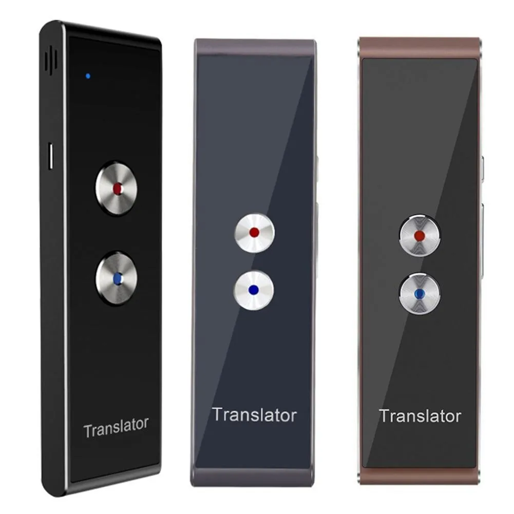 

1Pcs T8 Draagbare Multi- taal Draadloze Smart Vertaler Real Twee-weg APP Colors Time 40 Instant Bluetooth Vertaler Talen 3 E9X7