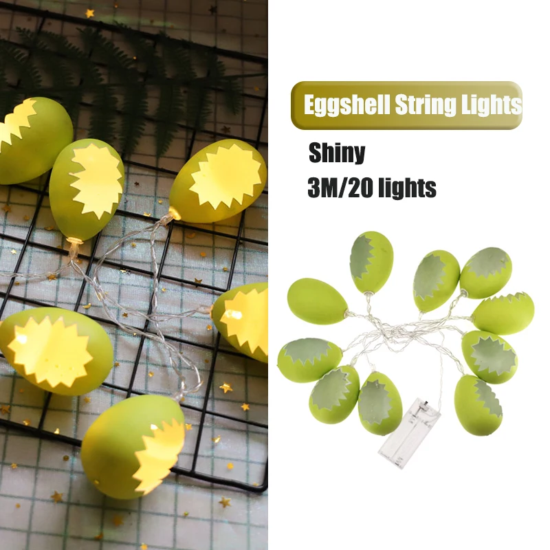 

3M Eggshell Flashing LED String Lights Room Battery-Operated Garland Extension Bedroom Party Fairy Decoration For Wall Light