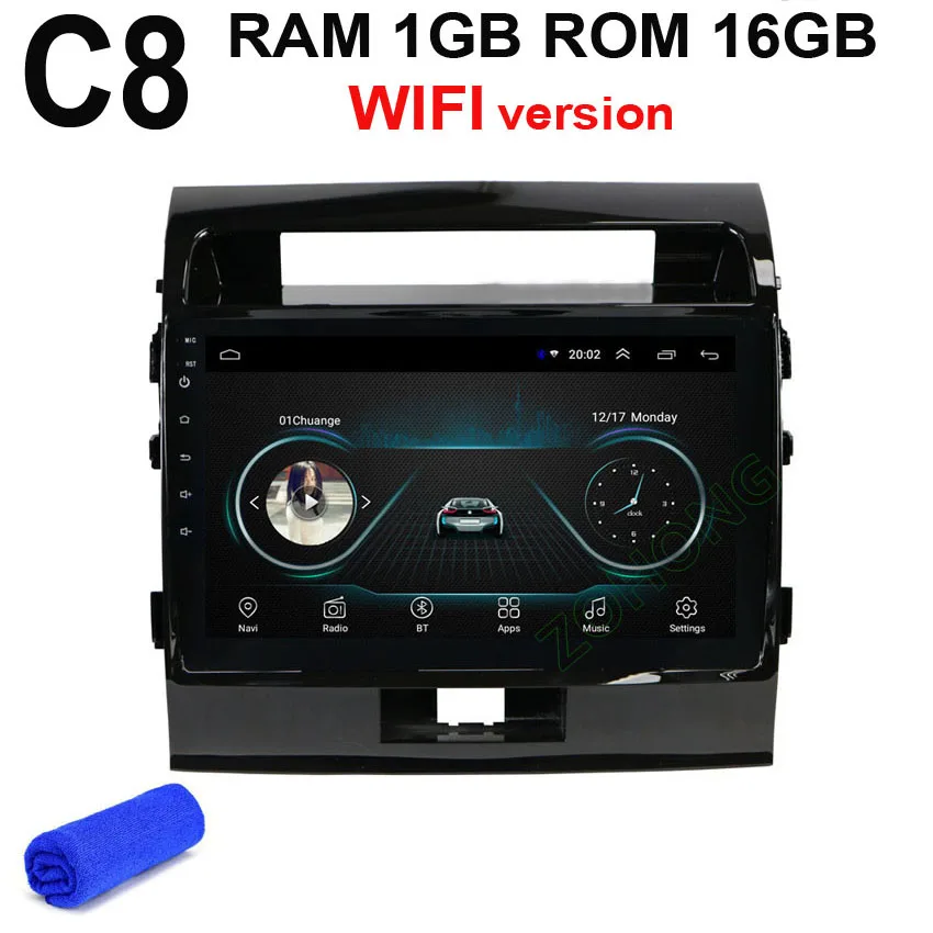 C8 GPS DSP 4G 10,2 дюймов Android 9,0 Автомобильный мультимедийный dvd-плеер для Toyota Land cruiser 200 LC200 автомобильный Радио навигатор Авторадио стерео BT - Цвет: C8 GPS