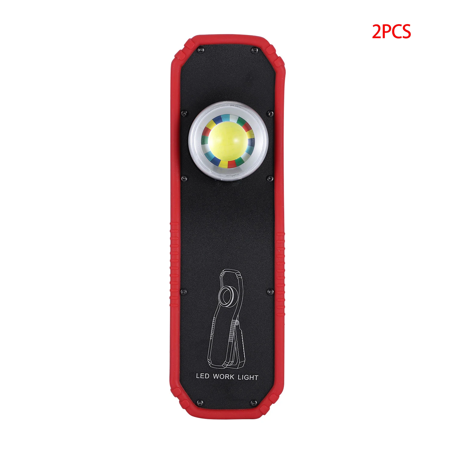 저렴한 2 조각 USB 충전식 LED 작업 빛 휴대용 교수형 후크 손전등 캠핑 자동차 수리 워크샵 비상 조명