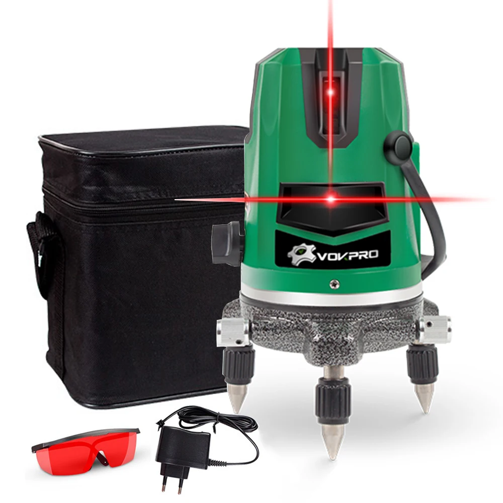 Лазерный уровень самонивелирующийся 5 линейный 6 точечный лазерный с красной