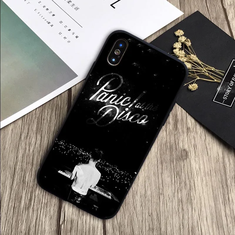 Для X XR XS Max для iPhone 6 6plus 7 8 plus 5 5S SE Brendon Urie Panic at Disco Cover мягкий силиконовый черный чехол для телефона - Цвет: H19071707-12.jpg