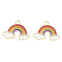 20pcs enamel rainbow charms cloud alloy necklaceearing fashion women accessory bracelet earrings jewelry making accessory