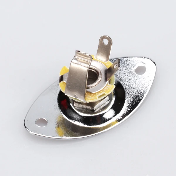 verchromt oval ausgang jack platte mit 2 montage schrauben für e gitarre free global shipping