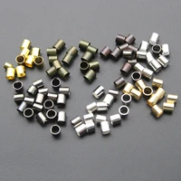500pcslot dia 1 5 2 0 2 5mm gold silver copper tube crimp end beads stopper spacer beads for jewelry making findings supplies