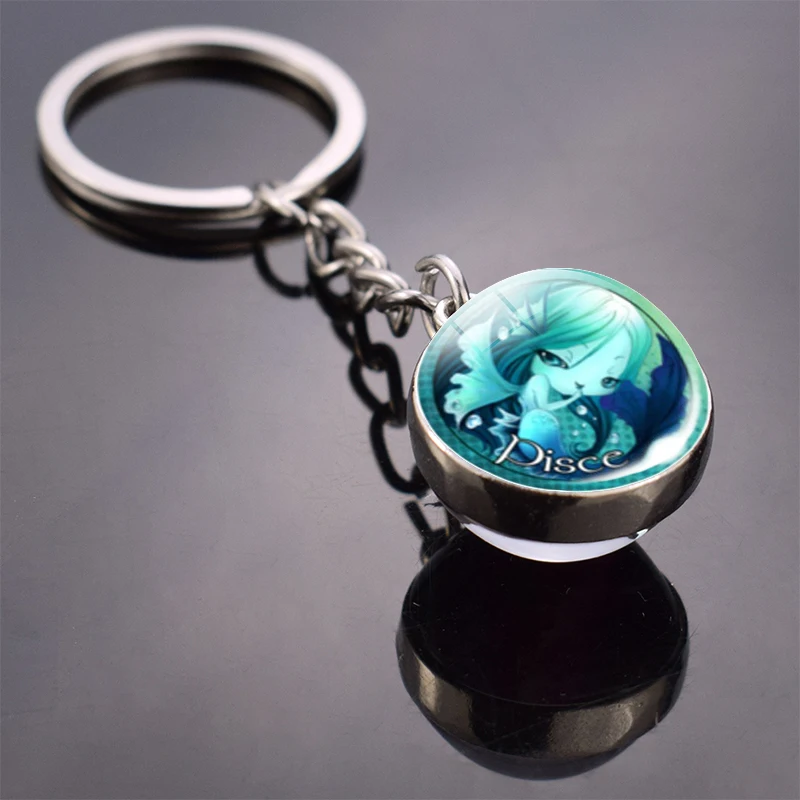 Брелки со стеклянным шариком стеклянный кабошон серебристый цвет Женская