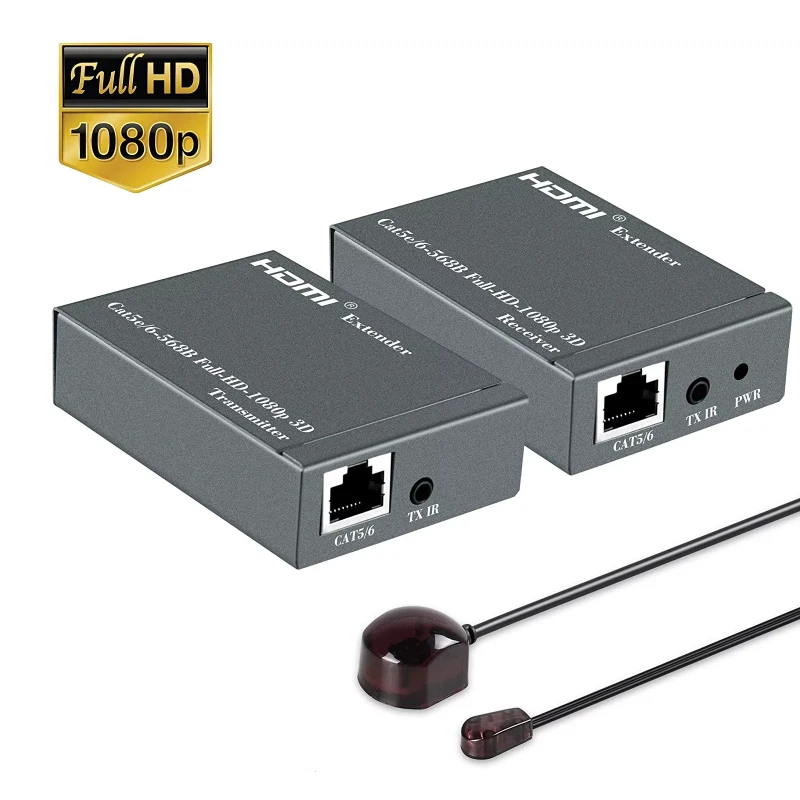 60 м HD 1080P HDMI усилитель сигнала удлинитель RJ45 1x1 HDMI разветвитель передатчик и приемник HDMI для ПК TVHD от AliExpress RU&CIS NEW