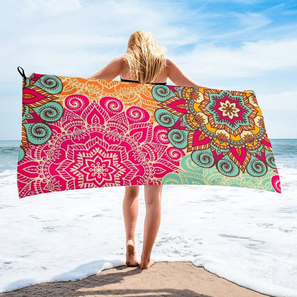 Банное полотенце с цветочным принтом пейсли пляжное мандалой женская шелковая
