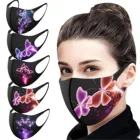 Дышащая Маска для лица 5 шт., маска для рта для взрослых с дизайном, многоразовая моющаяся хлопковая маска, шарф, Макса для косплея