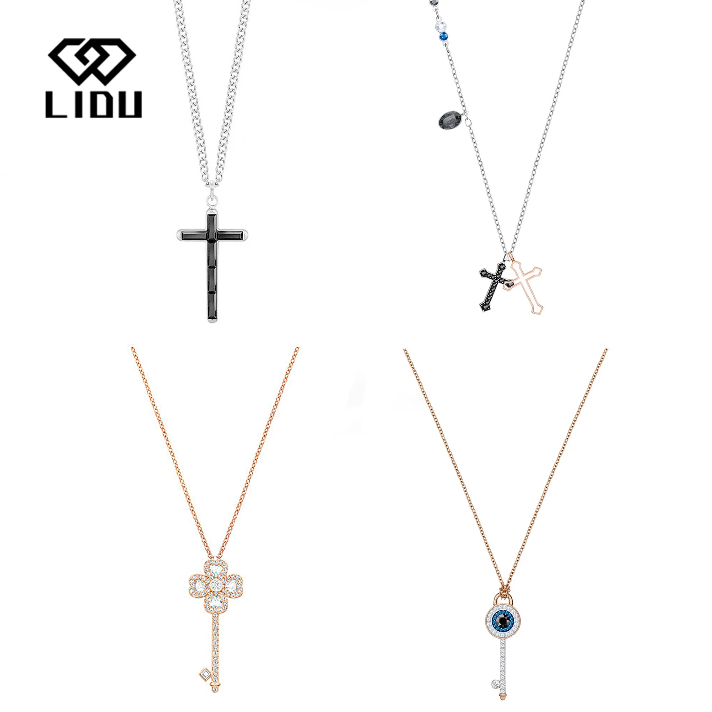 

LIDU High Quality Fashion Exquisite Cross Key Shaped Pendant Necklace Send Gift To Friends Free Mail Manufacturer Wholesale