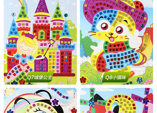 SAFIGLE 75 Pcs 3D Stickers Mosaic Sticker Art Kits Handmade Art Kit Kids  Craft Montessori Art Craft Kit Toddler Crafts Ages 2-4 Kids Puzzle Photo