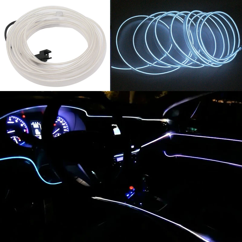 

2021 1M/2M/3M/5M Car Interior Lighting LED Strip Decoration Garland Wire Rope Tube Line flexible Neon Light With Cigarette Drive