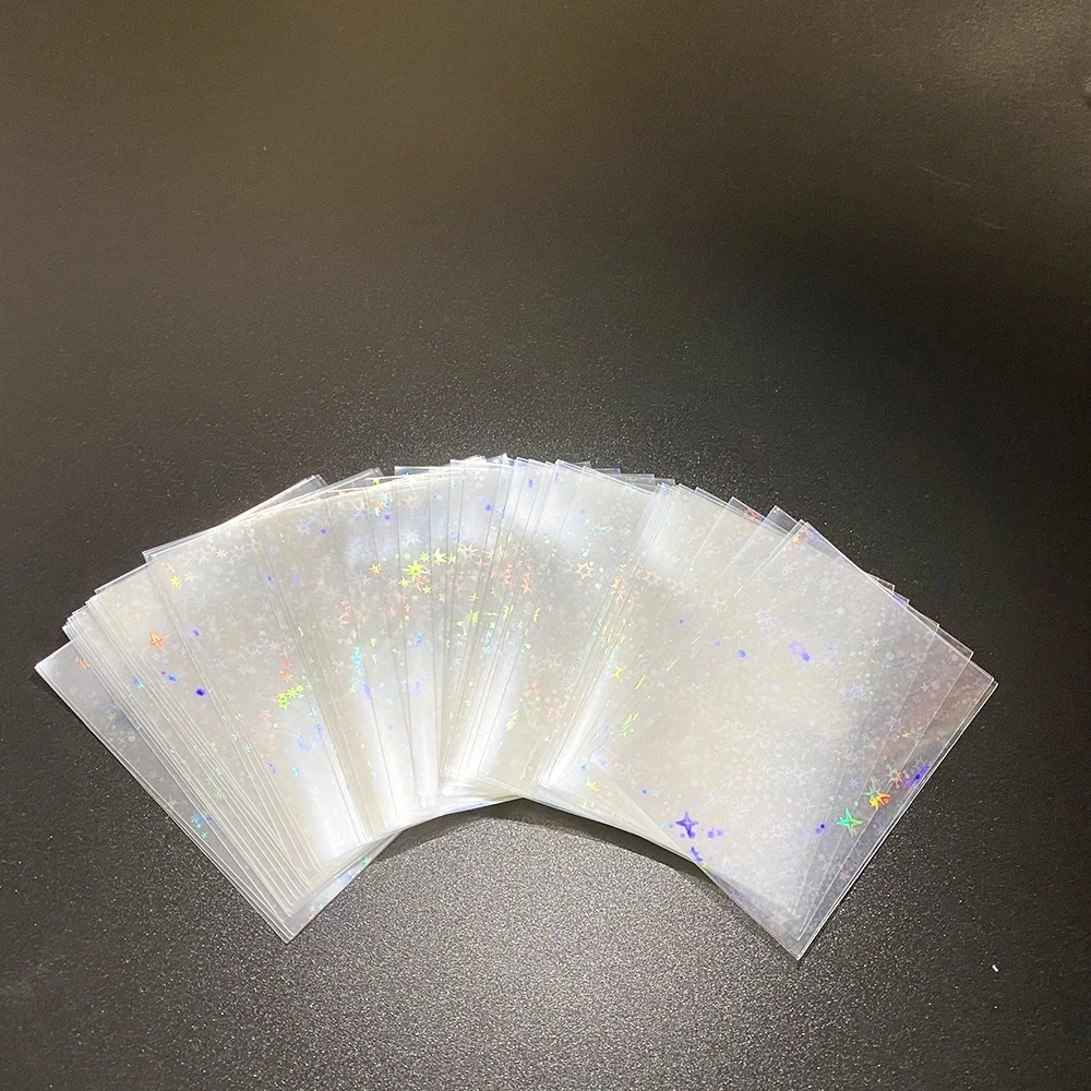 200pcs 61X88MM Card Protector Little Stars Laser Flashing Sleeves for YGO Ultra Holder Holographic Foil Protective | Спорт и