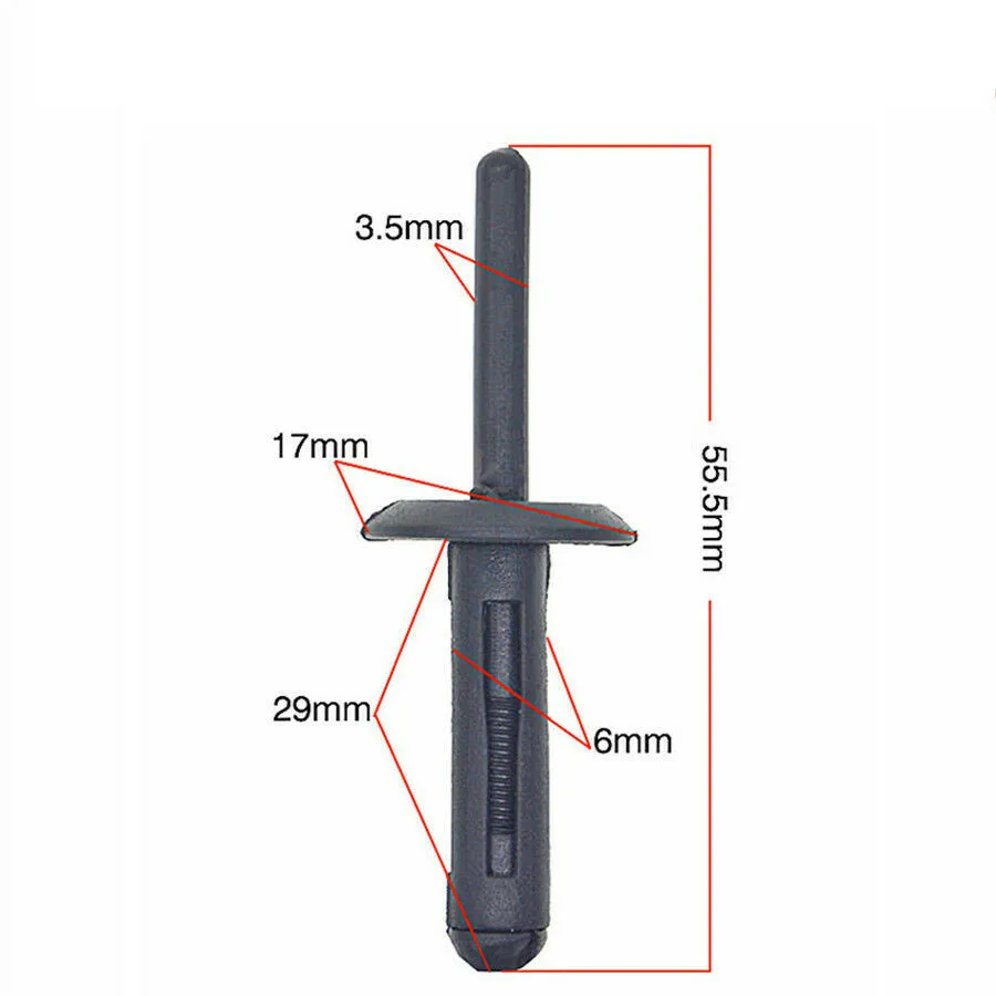 

50Pcs Plastic Rivet Car Bumper Body Repair Auto Fastener Push Type Retainer Clip Plastic Rivets