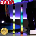 Новинка 2021, автомобильный светильник с голосовым управлением, RGB, музыкальный ритм, окружающий свет с 32 светодиодами, 18 цветов, лампа для украшения автомобиля и дома