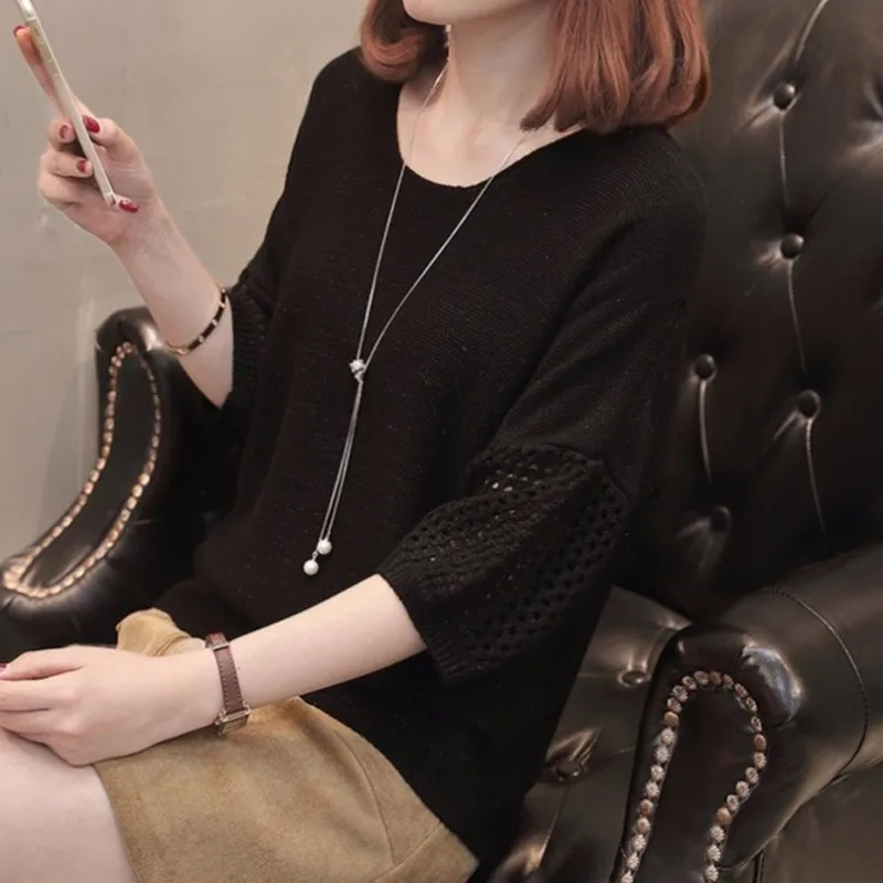 

Hot Selling Women Knitwear Sweater Casual Round Neck Breathable Elegant Slim Fit Free Size