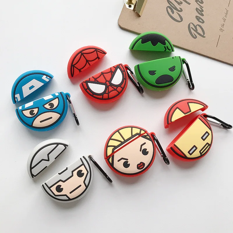 Marvel The Avengers Series Cartoon Bluetooth Earphone Silicone Shell Suitable for AirPods Pro Anime Figures Protective Case