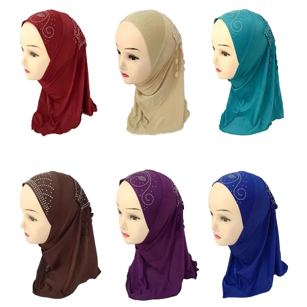 Новый стиль кисточки исламский хиджаб для детей и девочек головной убор шарф