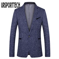 ursporttech hot blazer men autumn slim fit one button suit blazer fashion formal england style classic wedding men suit jackets