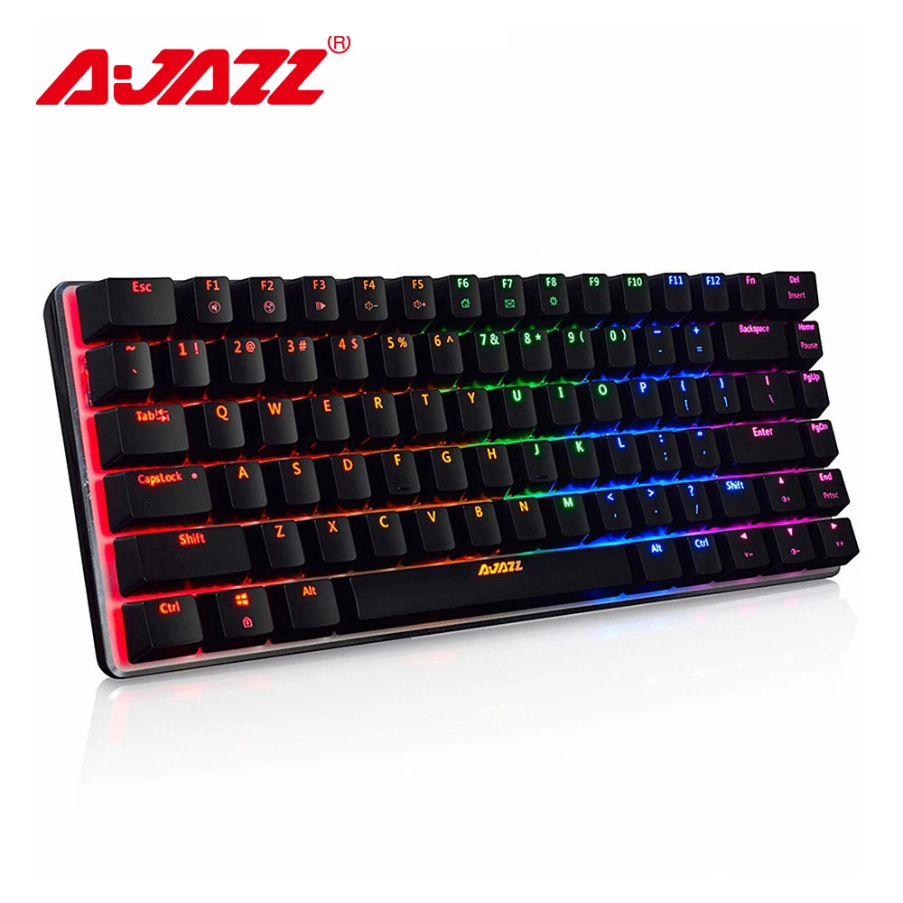 Ajazz AK33 82 ключи механической клавиатуры проводной/беспроводной Русский/Английский Подсветки RGB/1 цвет игровой клавиатурой с подсветкой