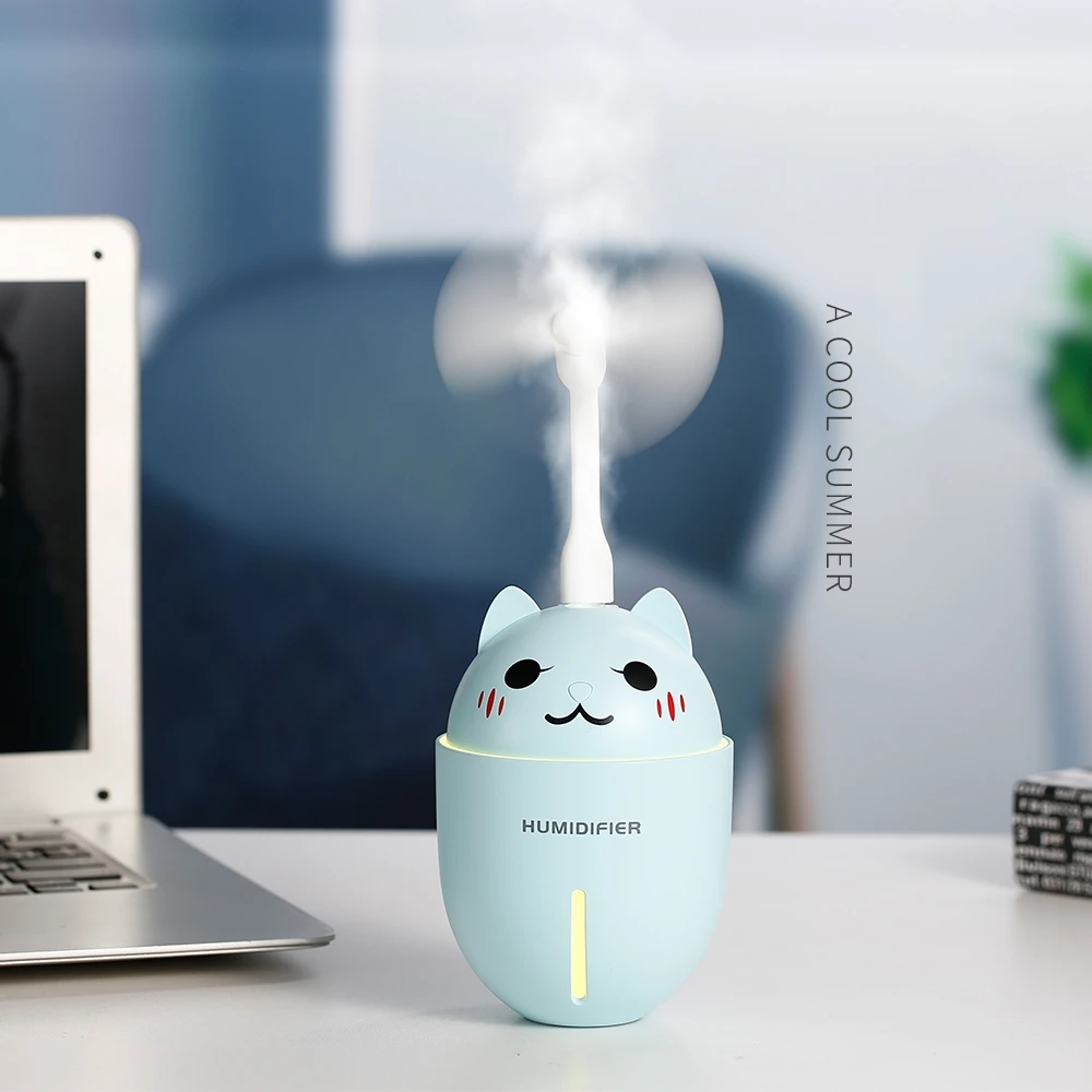 Фото Милый Кот увлажнители 3 в 1 320 мл USB увлажнитель воздуха ультразвуковой холодный туман восхитительный домашний мини-увлажнитель с светодиодн... №4