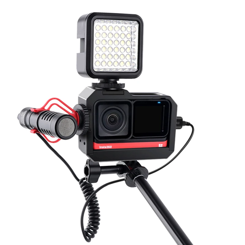 Vlogging защитный Алюминий клетка для Insta360 один R Vlog Клетка Складной GoPro Тип крепления