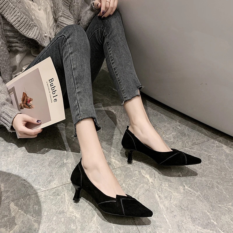 

Fashion Office Work Pumps Women Shoes Elegant Heeled women Party Pointed Toe Patent Leather Thin Heels Shoes W32-11