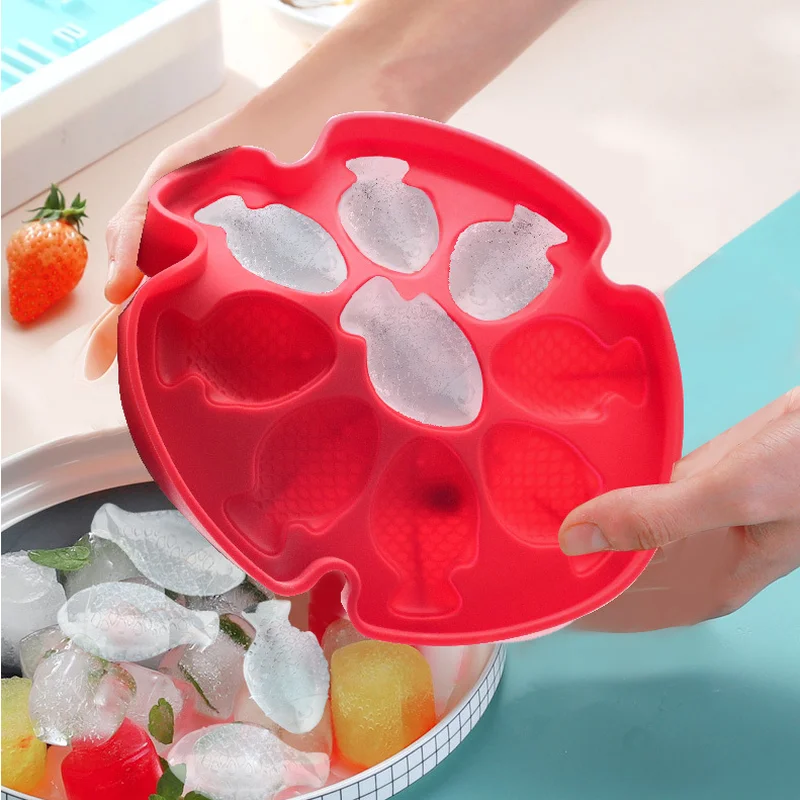 9 сетки формователь кубиков льда для творчества DIY силиконовая рыба Форма лоток