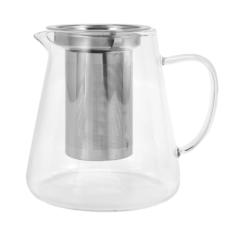 

HOT SALE Glass Teapot With Stainless Steel Removable Infuser For Loose Leaf Tea, Bonus Tea Kettle & Infuser Coaster, 950Ml