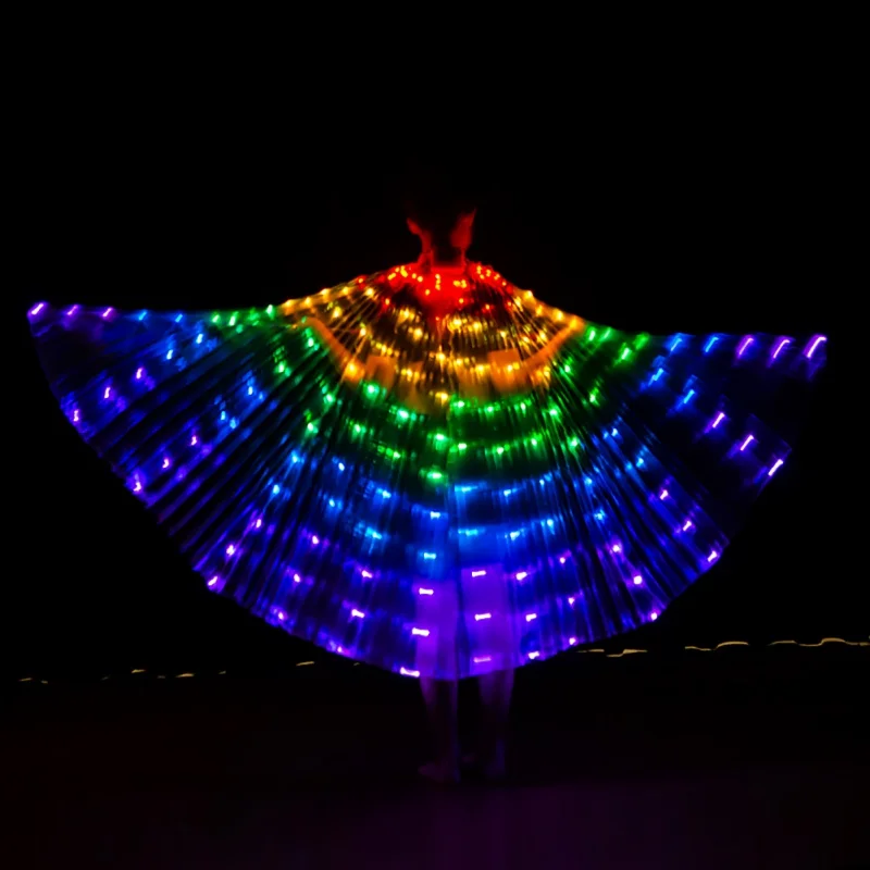 

Children Color LED Light Wing Dance Belly Dance Performance Show Fluorescent Butterfly Cloak Without Battery Hot //
