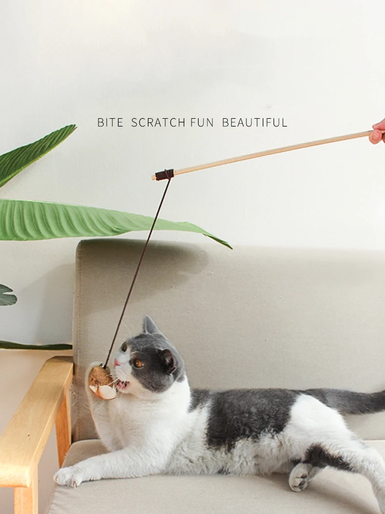 Funny Cat Stick Handmade Logs Strong Not Easy Break Safe Bite Resistant Has Elasticity Bells Artifact | Дом и сад