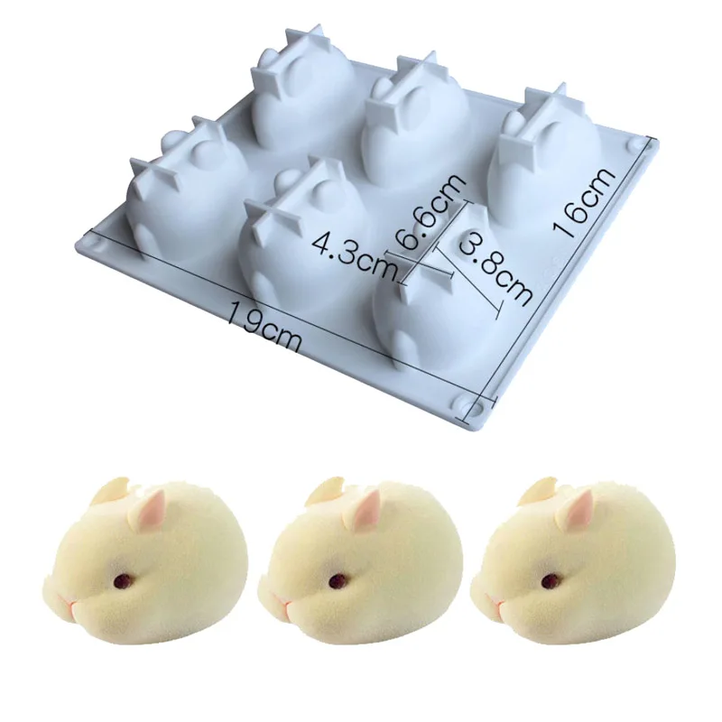 1 шт силиконовая форма в виде кролика Мусс Торта Мыло делая инструменты для