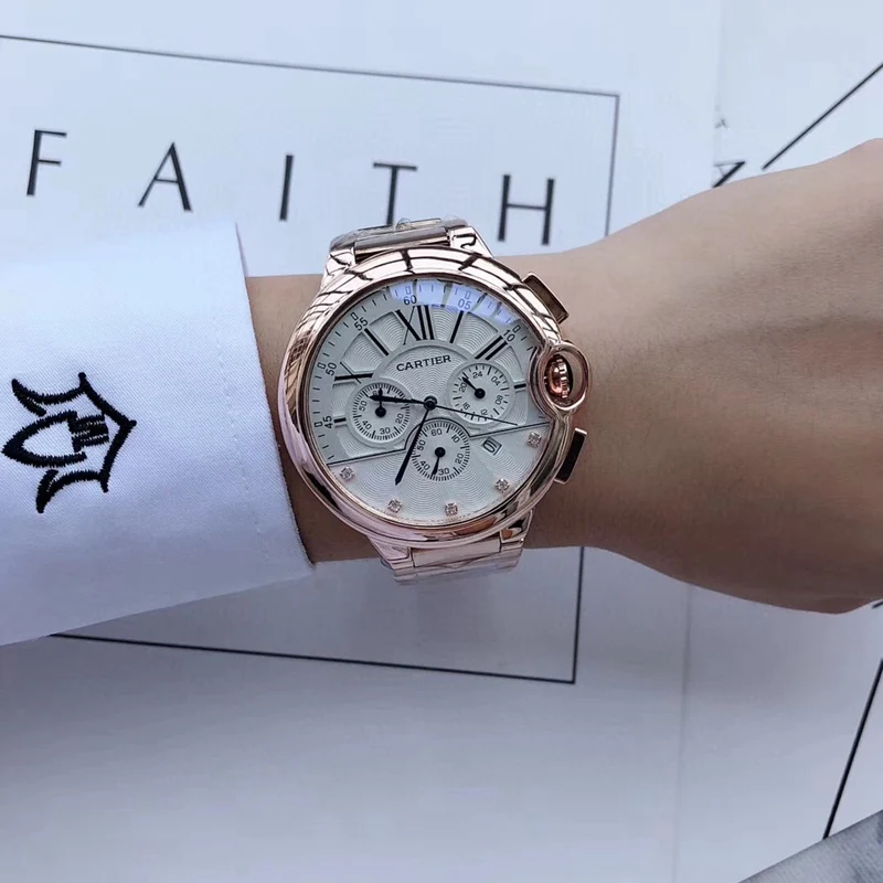 

Luxury Brand Business Men's Delicate women Watch Waterproof Chronograph Quartz Stop Watch With Stainless steel 14