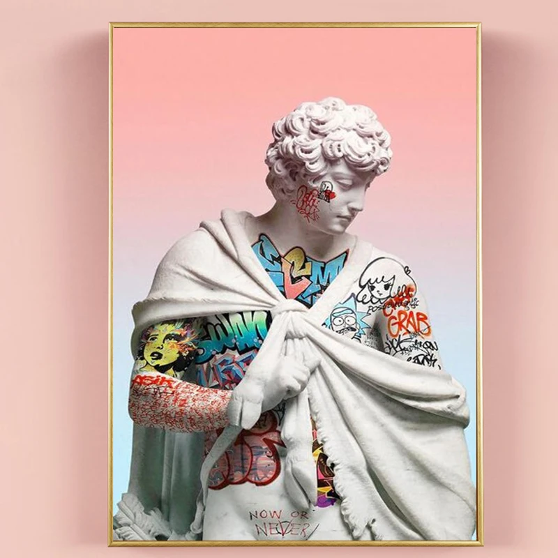 Граффити искусство вапорволновая скульптура Давида холст живопись плакаты и